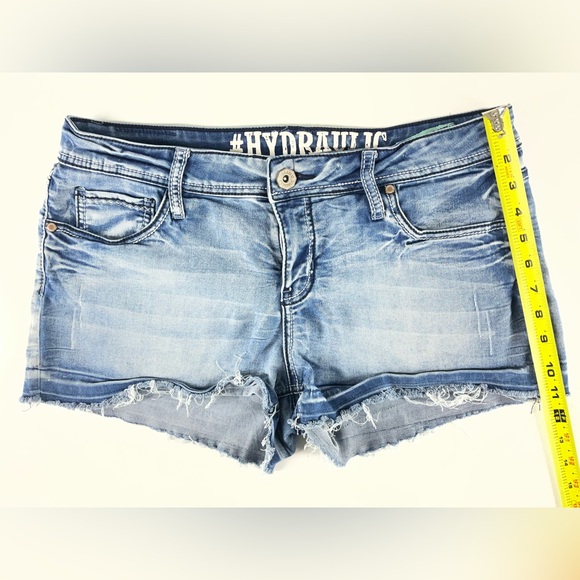 Hydraulic Juniors Distressed Blue Jean Shorts - Bailey Low Rise - 17/18 - Picture 8 of 10